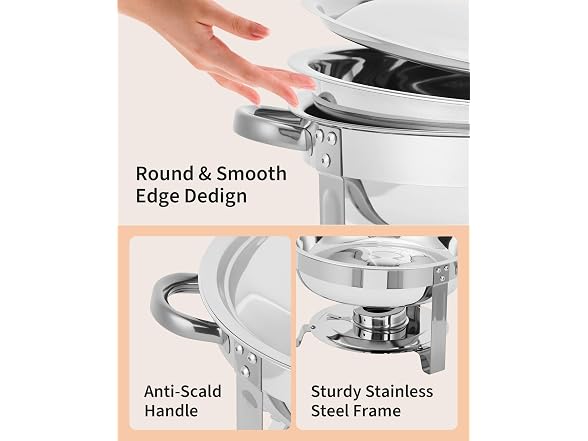 PrecisionAuto 2pcs Commercial-Grade Stackable Chafing Dish - 5QT