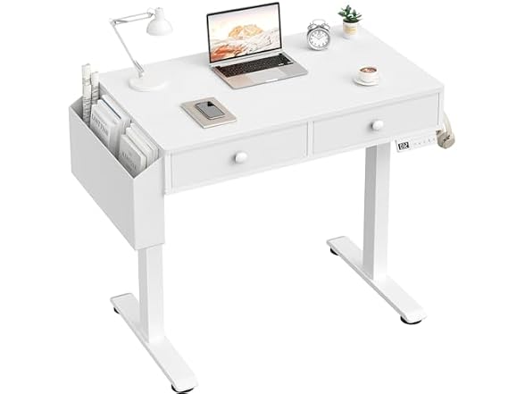 White Electric Standing Desk