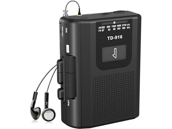 FIOLEES Portable Cassette Player w/Radio