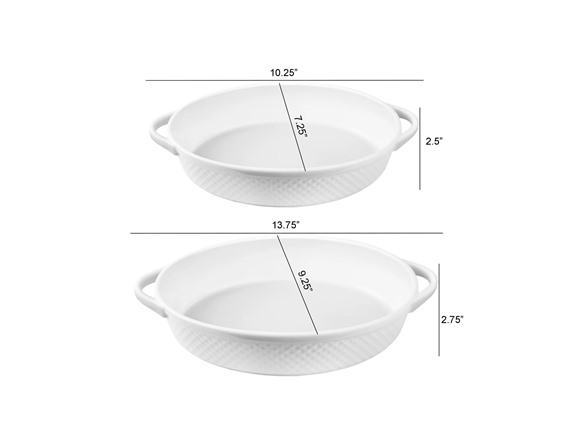 Le Regalo 2 Piece Stoneware Oval Baker