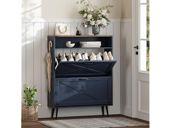 Shoe Storage Cabinet with 2 Flip Drawers