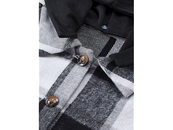 Shewin Women (L) Button Shirt Flannel Jacket