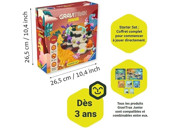 Ravensburger GraviTrax Junior Starter‑Set - Dino - 59‑Piece