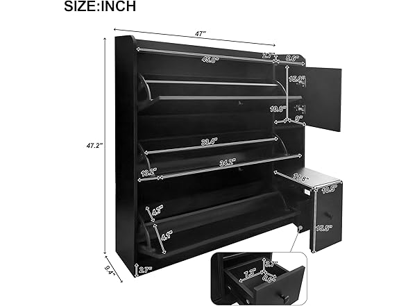 SPOFLYINN Shoe Storage Cabinet 