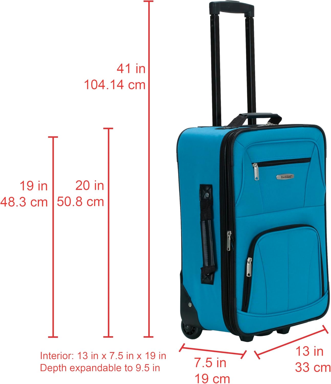 Rockland Fashion Softside Upright Luggage Set - Gallery 9