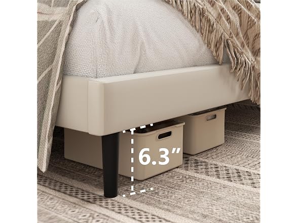King Platform Bed, Velvet Headboard