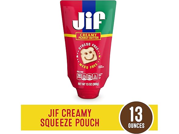 Jif Squeeze Peanut Butter, 13oz