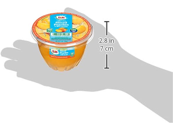 12PK Dole Fruit Bowls Diced Peaches in 100% Juice