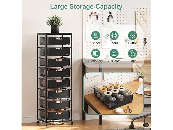 EasyPAG 8-Drawer Rolling Storage Cart