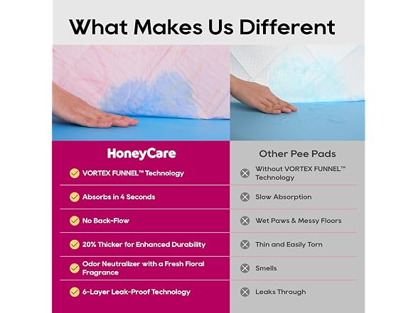 HoneyCare Vortex Funnel Pink Printed Training Pads L