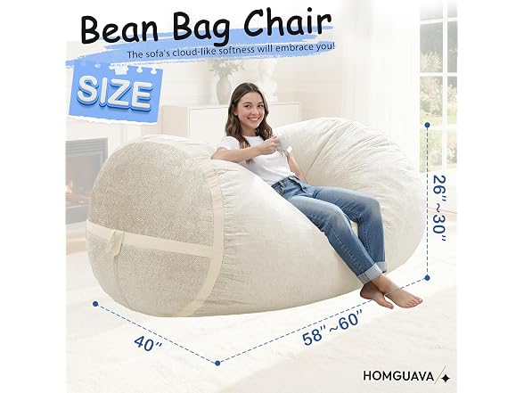 Bean Bag Chair with Memory Foam Fill
