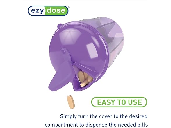 EZY DOSE Vitamin Organizer, 6 Large CompartmentS