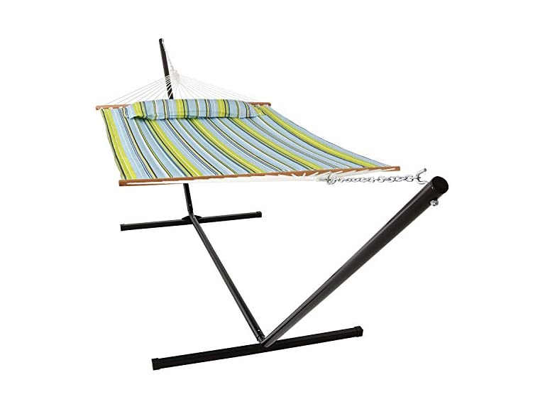 Sunnydaze Quilted Double Hammock w/ 15' Stand