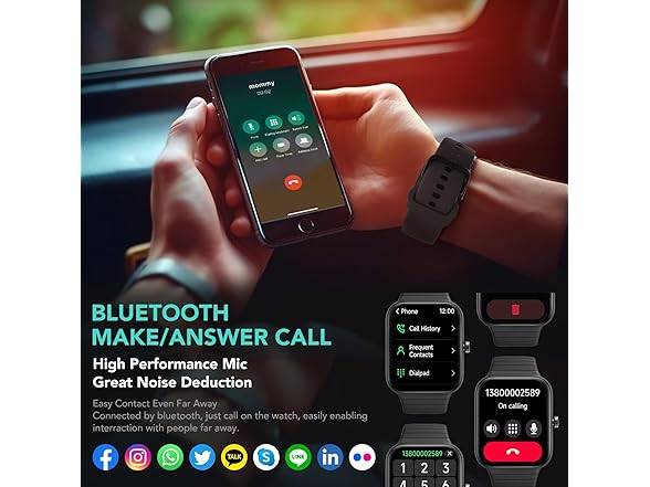 SKG 1.8" Smart Watch Alexa Built-in (Answer/Make Call)