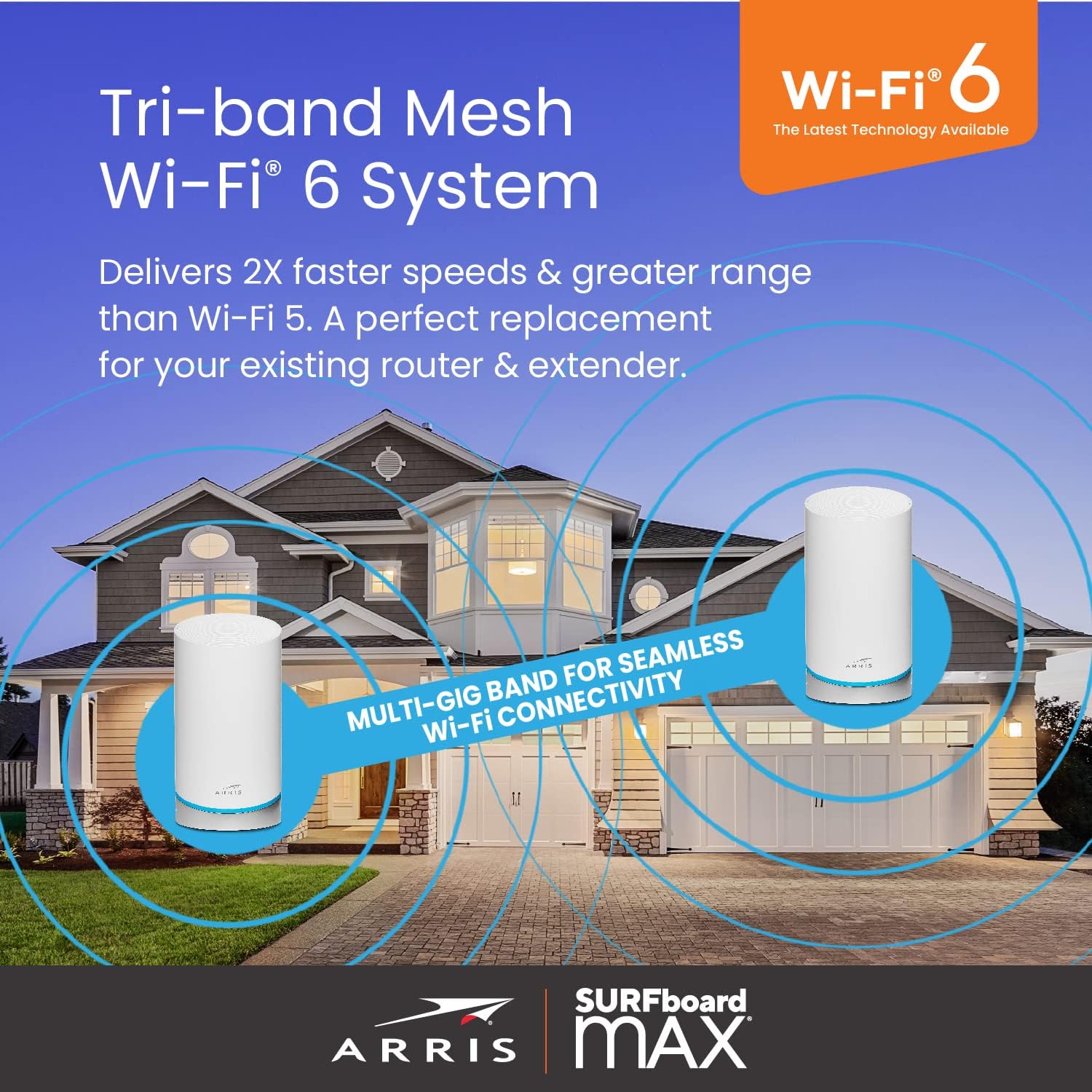 ARRIS SURFboard mAX W121 Mesh Wi-Fi 6 System - Gallery 10