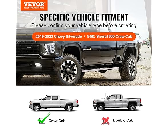 VEVOR Running Boards, 6" Step Bars