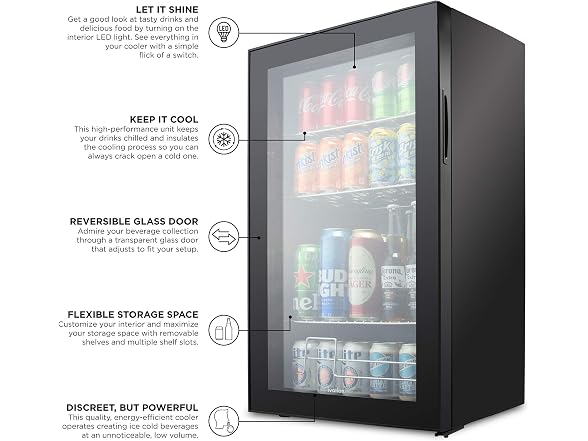 Ivation 126 Can Beverage Refrigerator