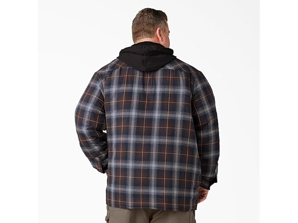 Dickies mens Fleece Hooded Duck Shirt Jacket With Hydroshiel (Open Box)