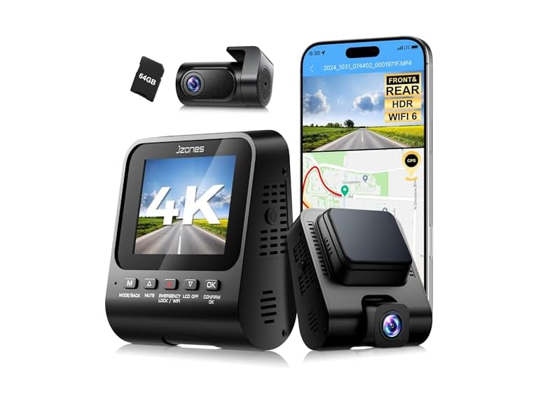 Jzones Dash Cam Front and Rear