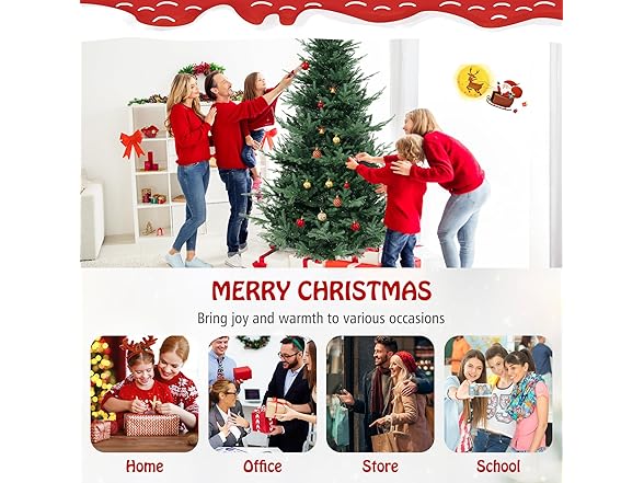 Goplus 8ft Pre-lit Artificial Christmas Tree