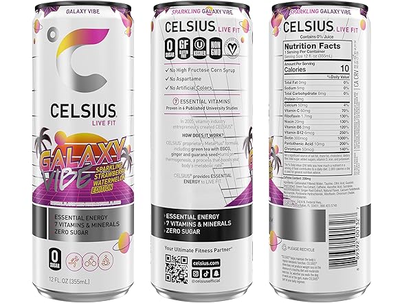 CELSIUS GALAXY VIBE Sparkling Strawberry Watermelon