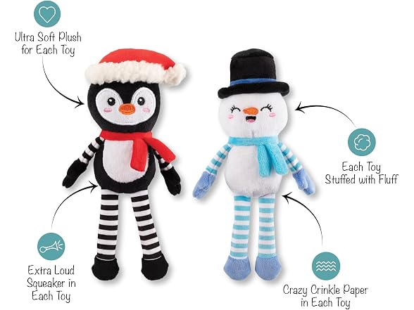 Fringe Studio Pet Toy, Ultimate CHILLERS Plush Dog Toy 2Pc - Gallery 2