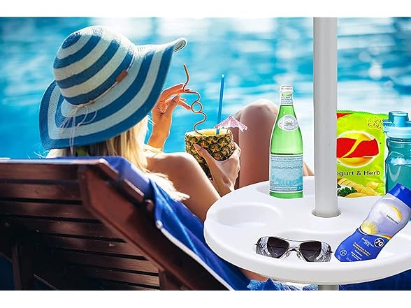 AMMSUN 13" Beach Umbrella Table Tray