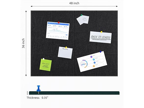 PATTENGO Large Felt Bulletin Board