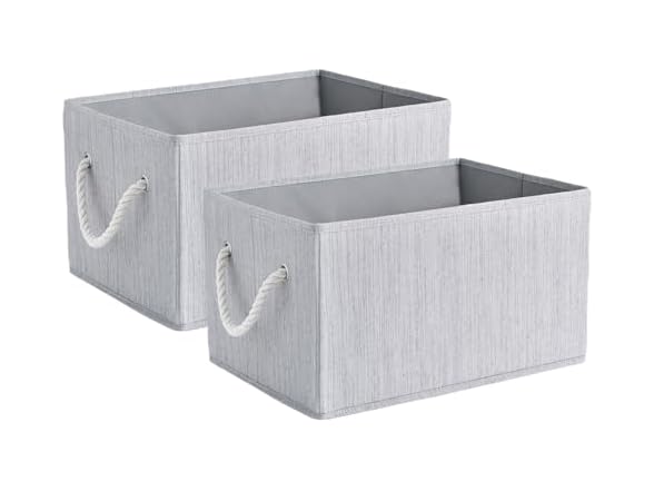 Suptinwear Storage Baskets for Shelves Grey