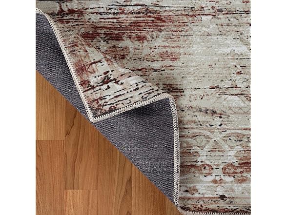 Superior Distressed Medallion Machine Washable Indoor Area Rug