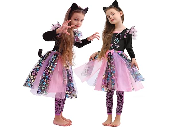 Wizland Cute Cat Costume for (5-6years)