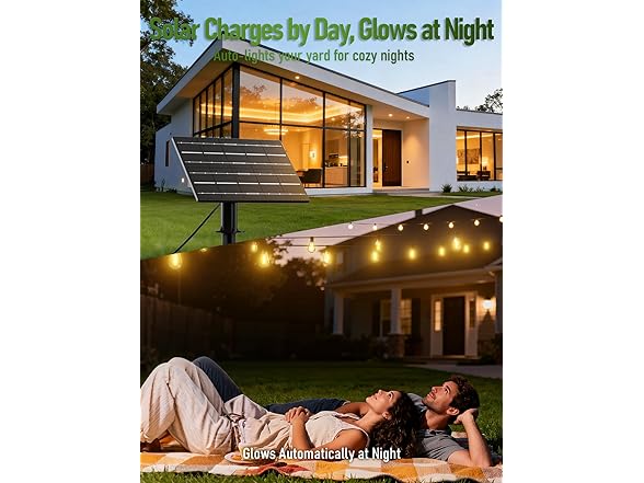 Luckstyle 100FT Solar String Lights