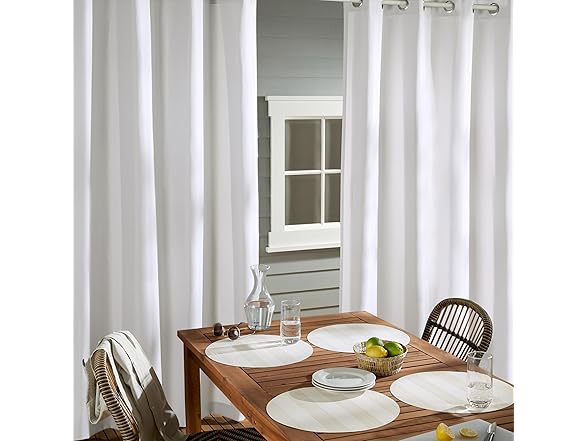 Cabana Solid White In/Outdoor Curtain 54"x96"