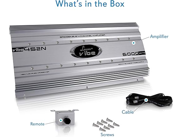 Lanzar 4-Ch 6,000Watt Mosfet Car Audio Amplifier
