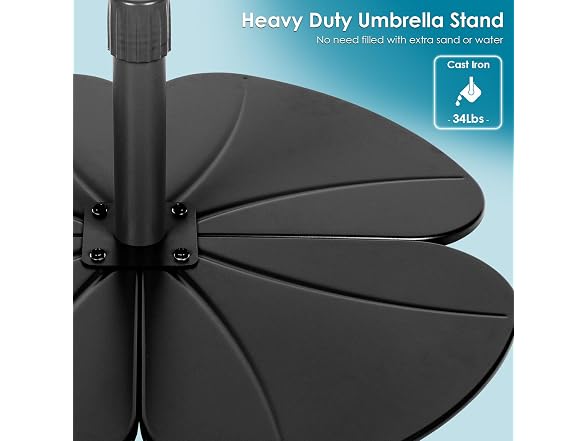 GREENVINES 4-Piece Patio-Petal-Umbrella-Base