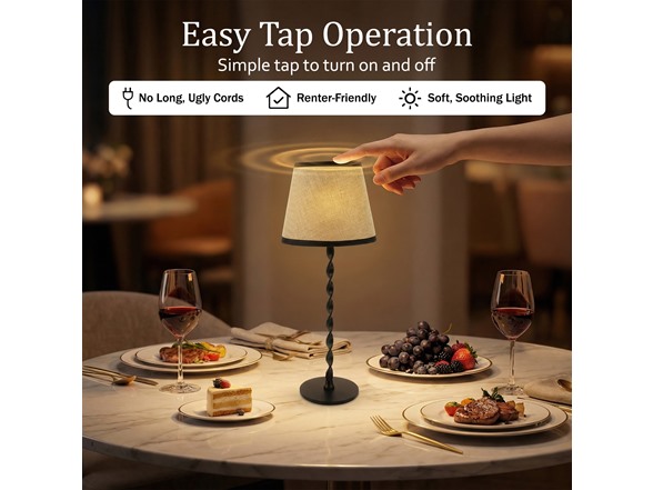 Twist Stem Black Tan Shade Lamp