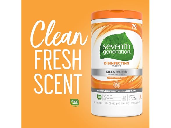 Seventh Generation Disinfecting Wipes 70 ct