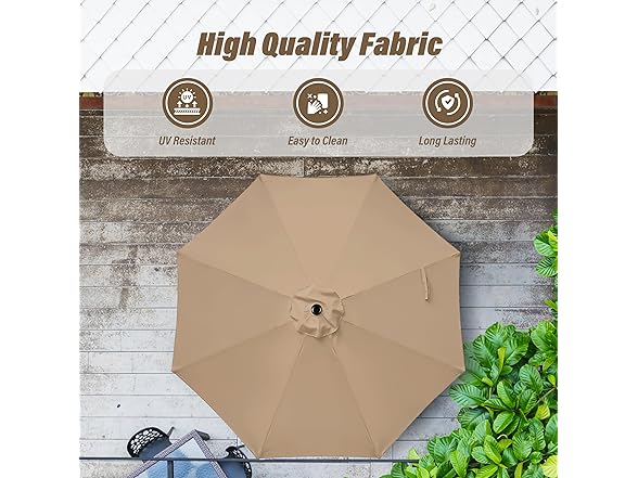 Simple Deluxe 10' Patio Umbrella with Easy Push Button Tilt/Crank