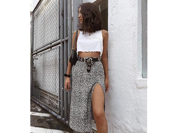 SSPalu Women (S) Casual High Waist Boho Side Skirt