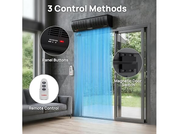 TURBRO 36 in Air Curtain Fan, Black