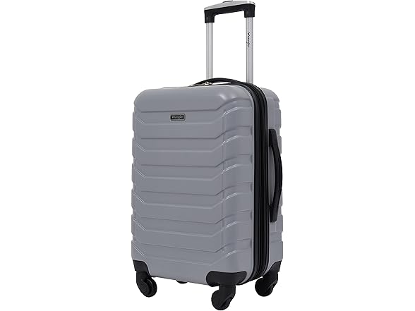 Wrangler 4 Piece Miami Luggage and Packing Cubes Set, Sharkskin