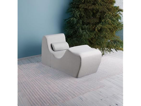 Zinus Lotus Chaise Lounger Foam Lt Grey
