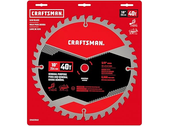 CRAFTSMAN 10 Inch 40T Carbide Circular Saw Blade