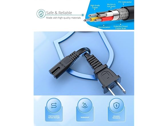 zonbto AC Power Cord for Xbox and PS