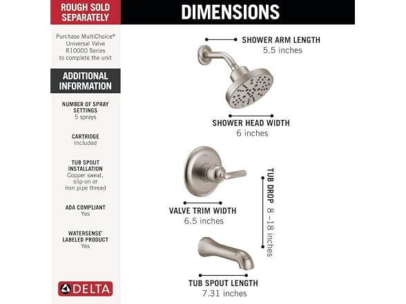 Delta Bonacci H2Okinetic Bathtub and Shower Faucet Set