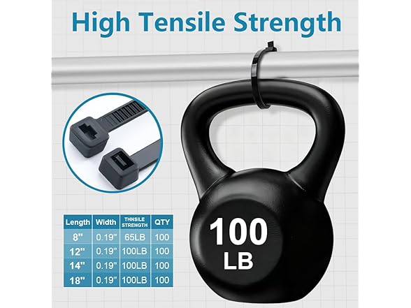 YSHFNUHSJ 400 Pack Black Zip Ties Assorted Sizes