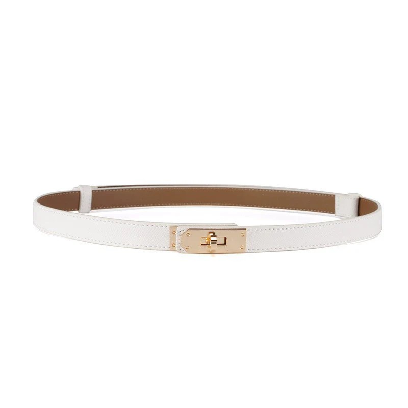 Womens Skinny Leather Adjustable Belt - Gallery 14