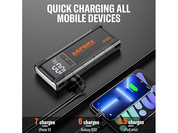 ASPERX AX4500 Jump Starter, 4500A