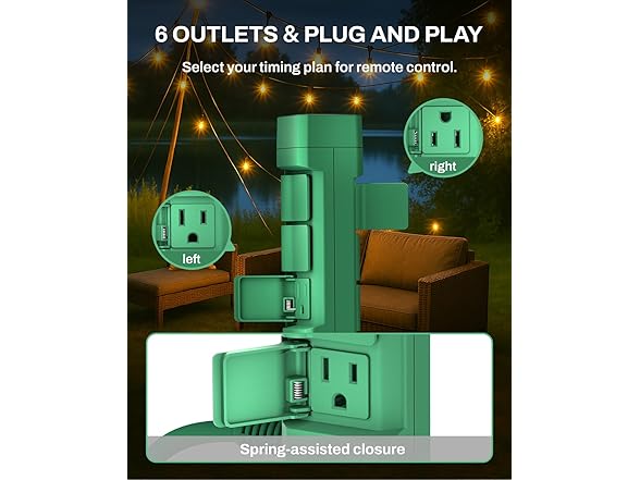 BN-LINK Outdoor Power Stake Timer, 100FT