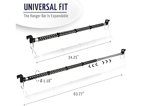 Zone Tech HA0007 Car Expandable Clothes Hanger Bar 